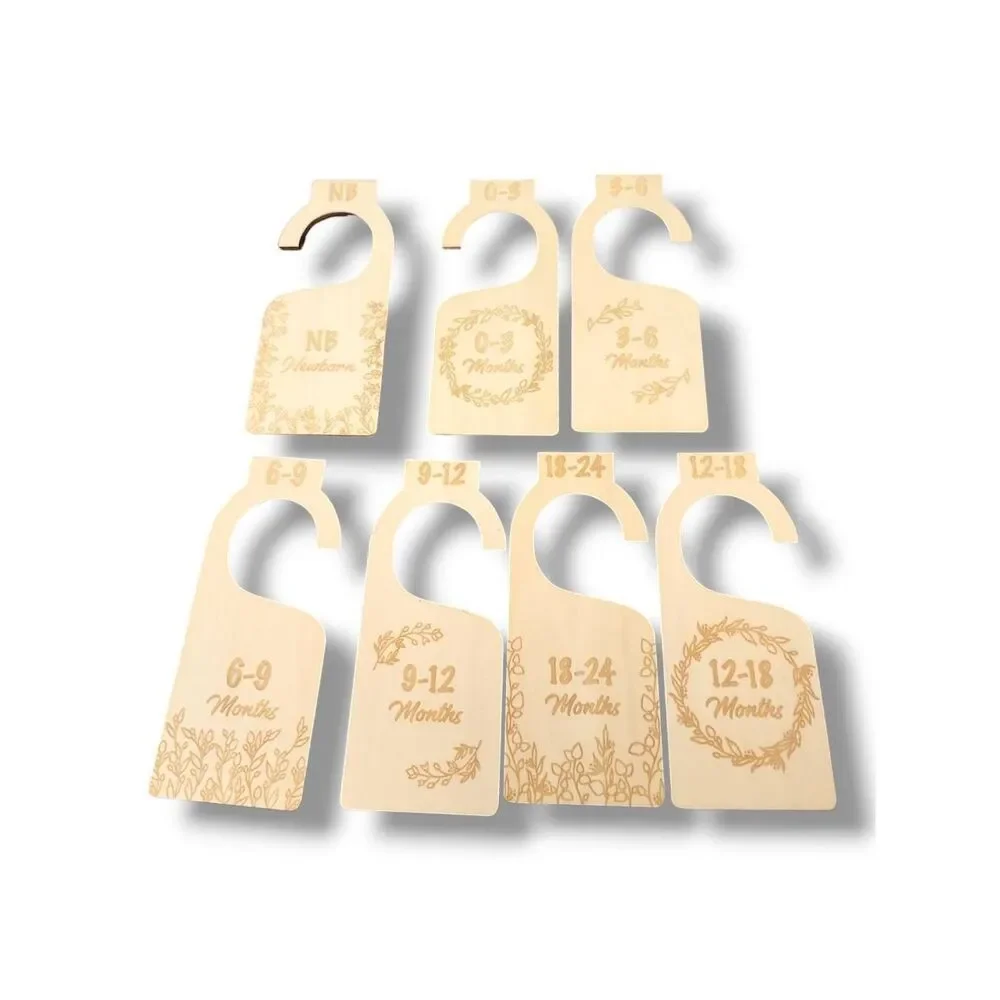 Baby clothing‎ dividers little miracles wooden hanging size organizers